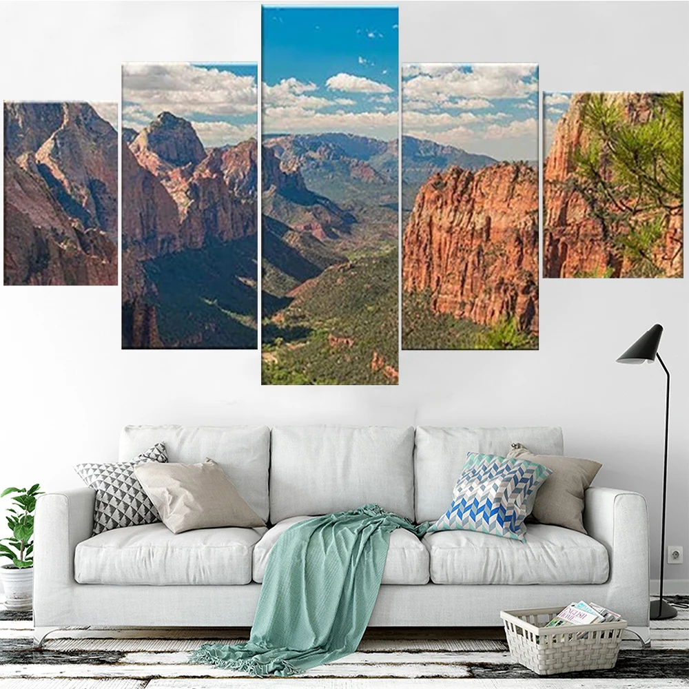 5 Pieces Wall Art Canvas Painting Landscape Poster Grand Canyon Modular Picture Home Decoration Modern Living Room Free Shipping