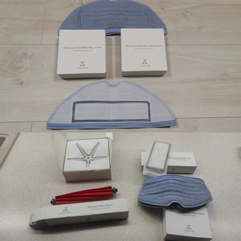 ملحقات أصلية من Roborock S7 ملحقات ممسحة من القماش أكسسوارات فرشاة جانبية ملحقات باللون الأبيض والأسود قطع غيار فرشاة رئيسية للشحن مجانًا