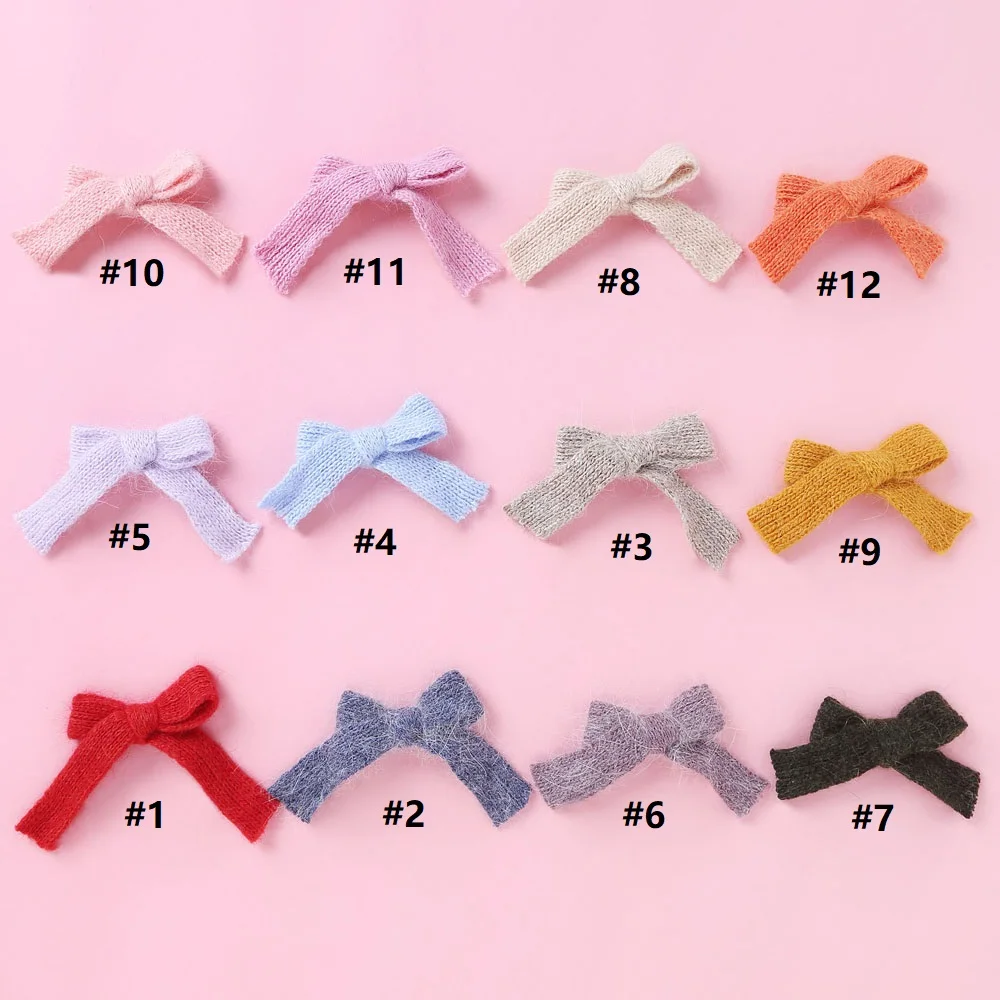 Fiocchi per capelli in maglia di lana Forcine carine Clip BB per ragazze Fermagli per capelli dolci Barrettes Clip solida Copricapo per bambini Accessori per capelli moda