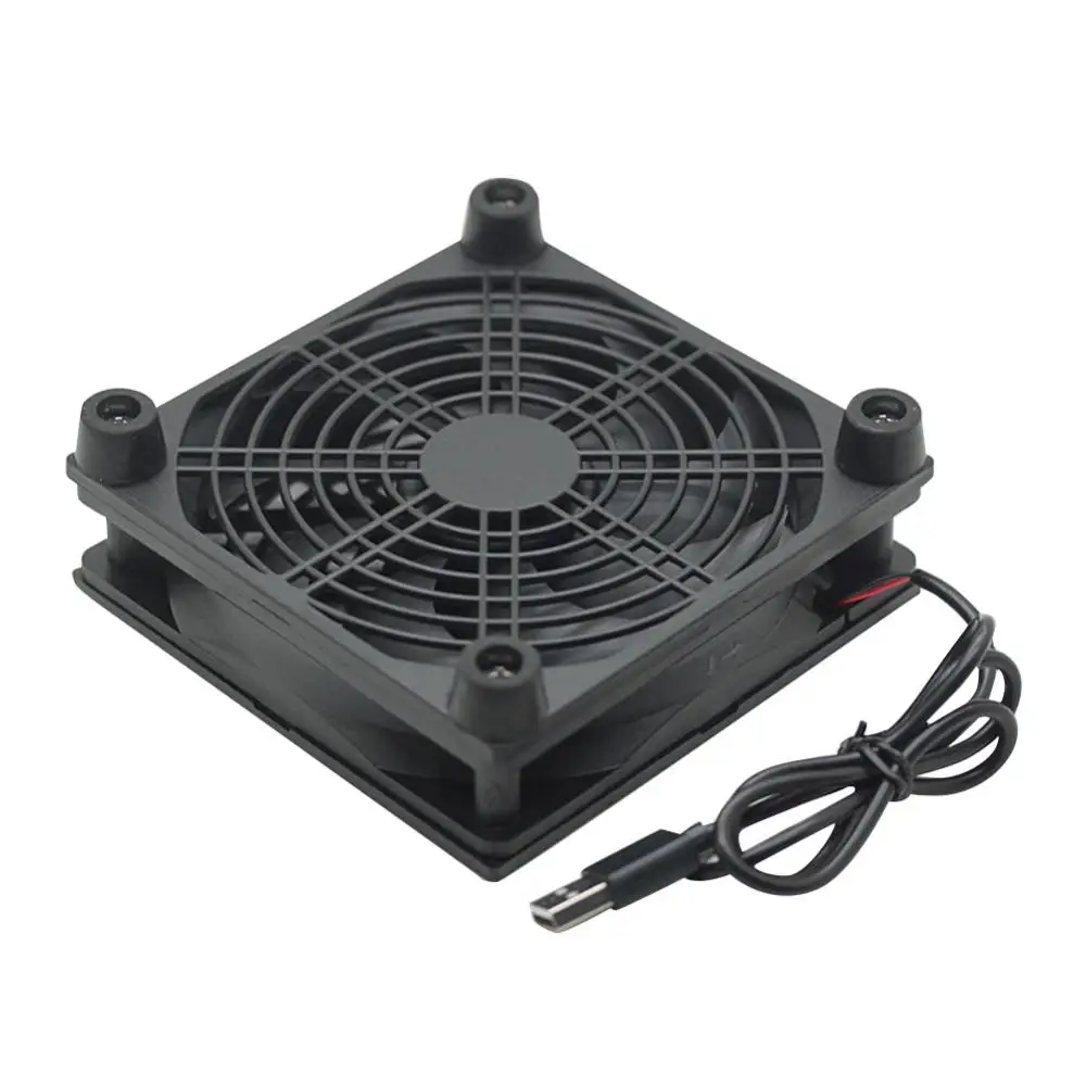 12cm 5V USB Router Cooling Fan Power TV Set-Top Box Router Radiator Cooler Desktop Air Cooling Fan Router Computer Cooler Fan