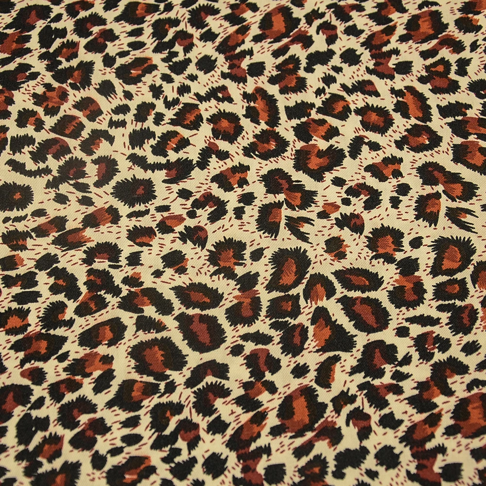 Booksew 2Pcs/Lot DIY Scarf Leopard Print 100% Cotton Twill Fabrics For Sewing Dolls Craft Home Decorations Patchwork Needelwork