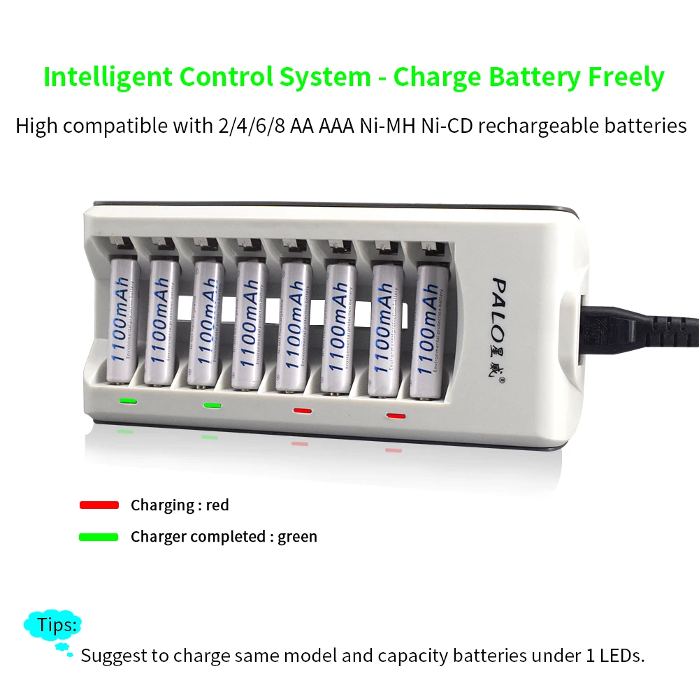 Palo-pilhas recarregáveis ni-mh, 1.2v, aaa, 3a, nimh, 1100mah, recarregáveis
