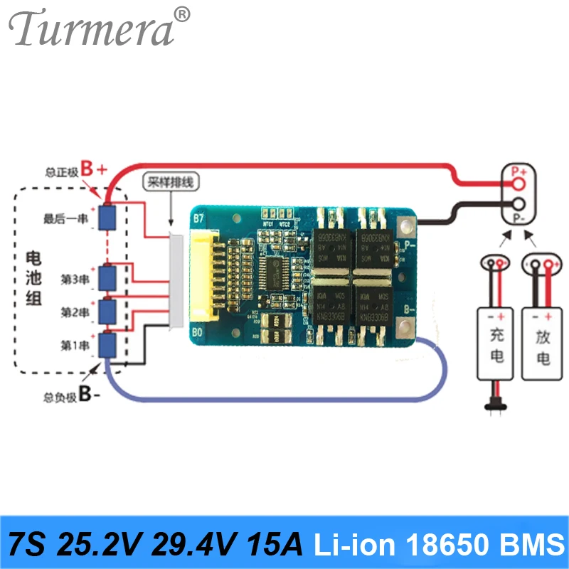 Placa de protección de batería de litio 7S 24V 20A 18650 para bicicleta eléctrica de 25,2 V 29,4 V, BMS, traje de batería de ruedas eléctricas