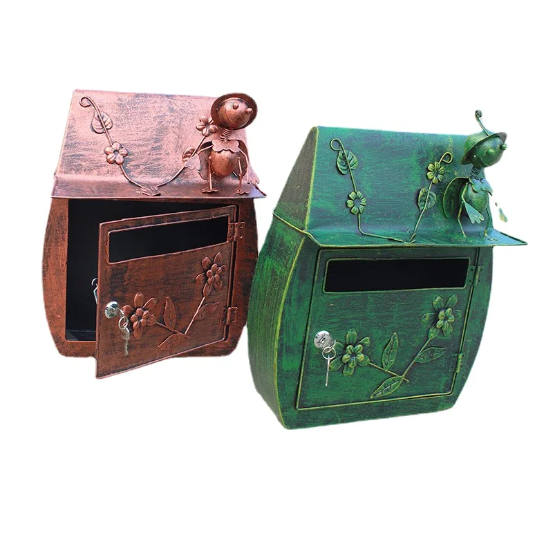 

Outdoor Vintage Metal Mailbox on Wall
