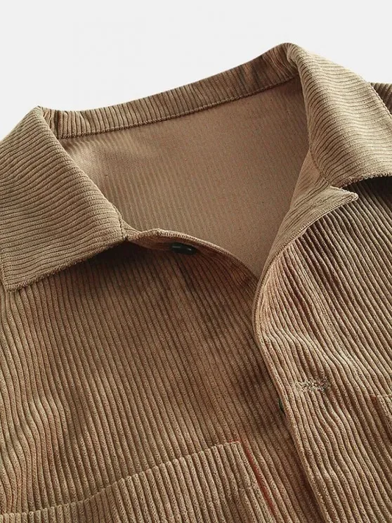 ชาย Corduroy เสื้อใหม่ฤดูใบไม้ผลิผ้าฝ้ายฤดูใบไม้ร่วงสมาร์ทชายเสื้อแขนยาว