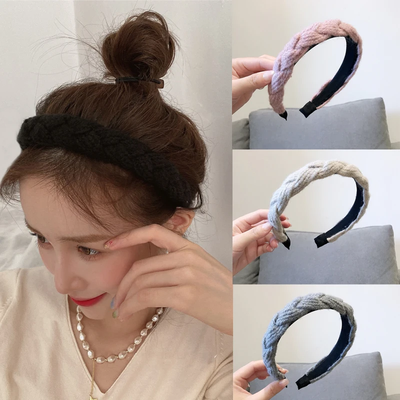 Ruoshui Women Winter Twist Knitting Hairband Women Fashion Headband Bezel Lady Hair Accessories Headwear Ornaments