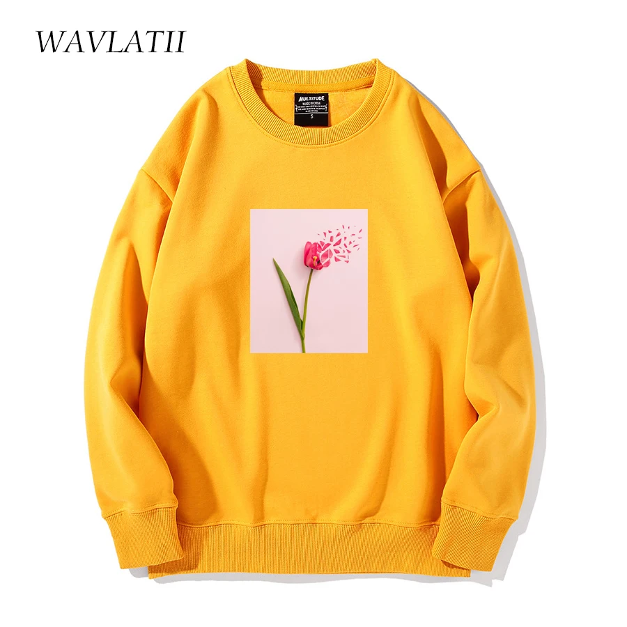 WAVLATII Women 2022 New Thick Warm Sweatshirts Female Pink Tracksuit Hoodies Lady Artifical Fur Liner Tops for Winter WH2140