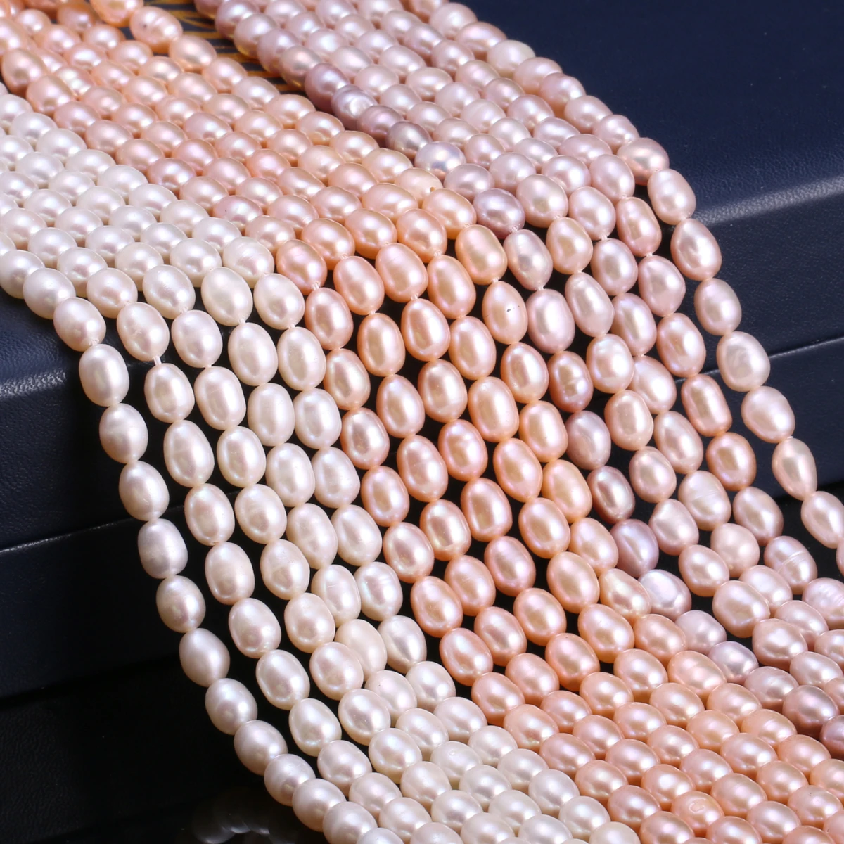 Natural Freshwater Cultured Pearls Beads Rice Shape 100% Natural Pearls for Jewelry Making DIY Strand 13 Inches