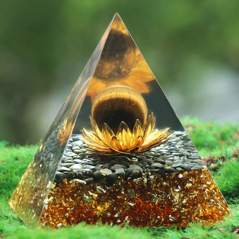 6cm Orgonite Pyramid Natural Crystal Healing Chakra Energy Generator Protection Reiki Wealth Gather Stone Home Decor Ornaments