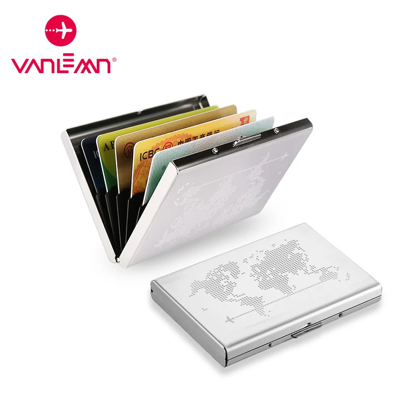 Anti-Theft Metal Credit Card Holder Aluminum Antimagnetic Men Anti-degaussing Protect ID Cardholder Slim Wallet Case Coin Purses