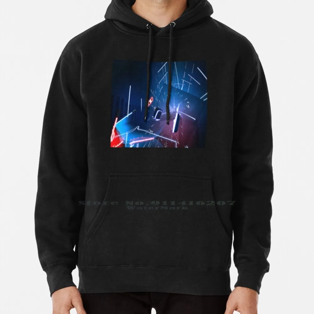 

Virtual World Hoodie Sweater 6xl Cotton Space Laser Video Score Game Music Beat Dance Sword Lights Saber Vr Virtual Reality