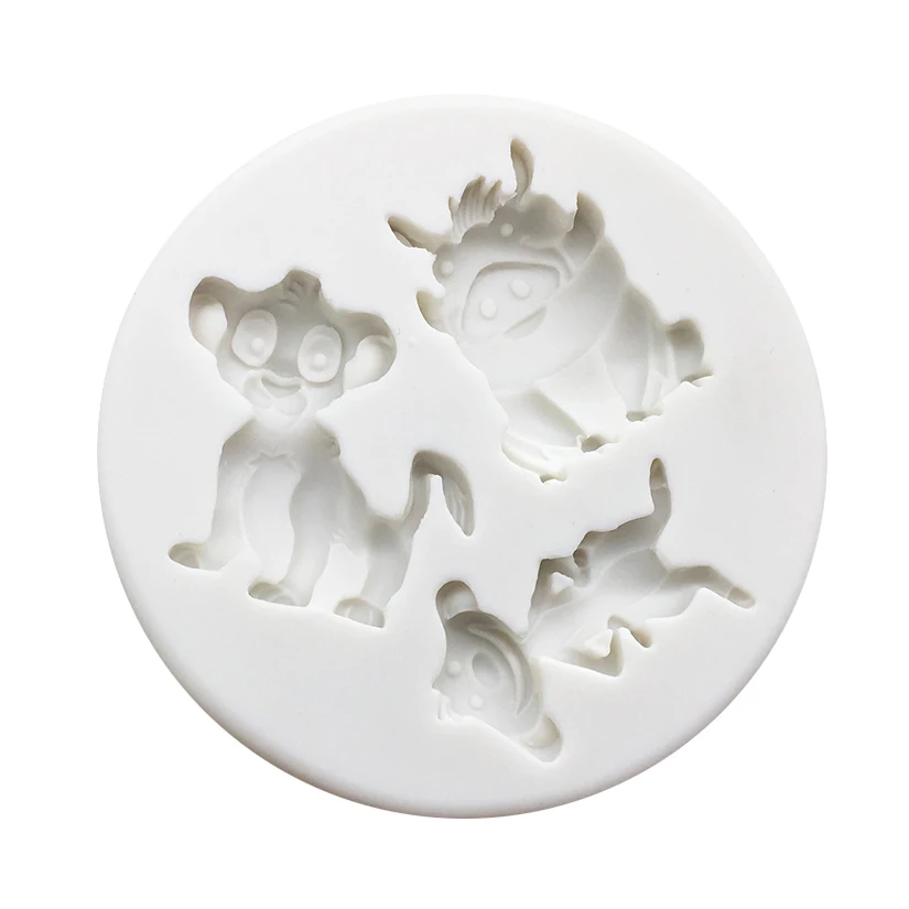 Cute Lion Warthog Mongoos Silicone Sugarcraft Mold Resin Tools Cupcake Baking Mould Fondant Cake Decorating Tools