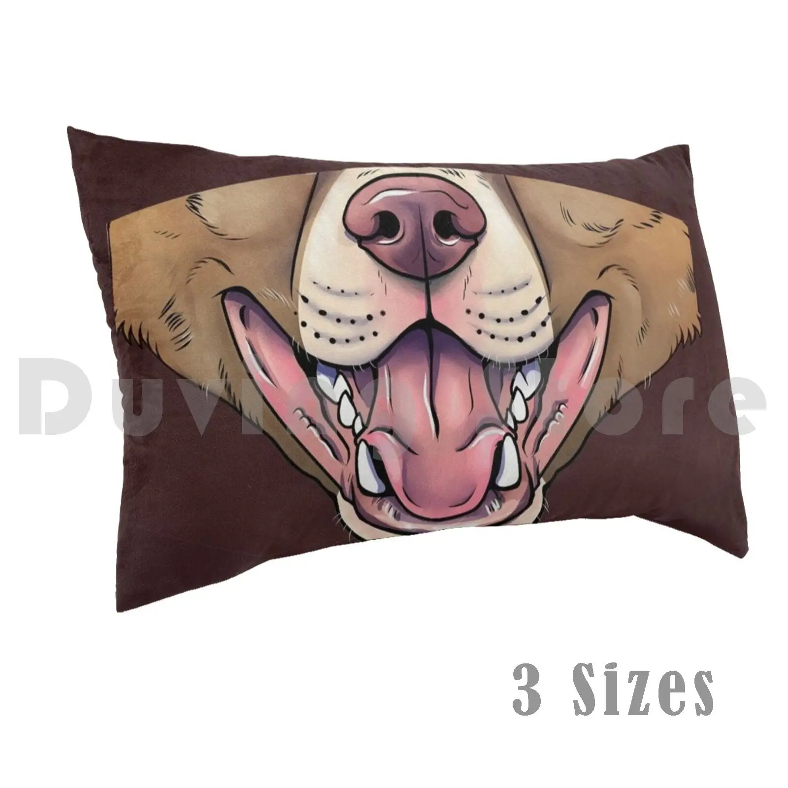 Pit Smile Pillow Case 20*30 Inch Dog Pitbull Puppy Smile Grin Teeth Pets Animals Face Aunumwolf42 Furry