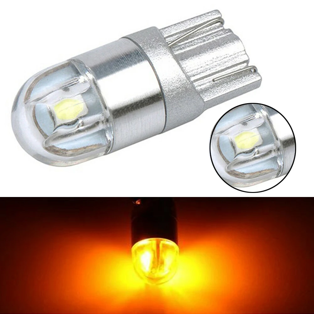 T10 2SMD 3030 W5W 194 168 LED Reading License Plate Light Side Lamp DRL Amber 1PC