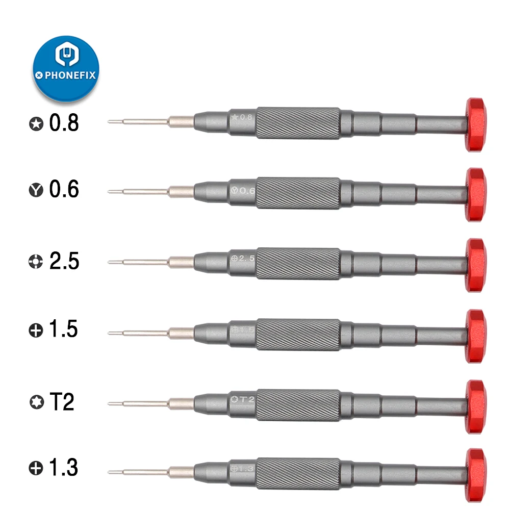 Precision 3D Screwdriver Aluminum Handle Y0.6 Pentalobe 0.8 M2.5 T2 Bits Screwdrivers Set for iPhone Samsung Disassembly Tool