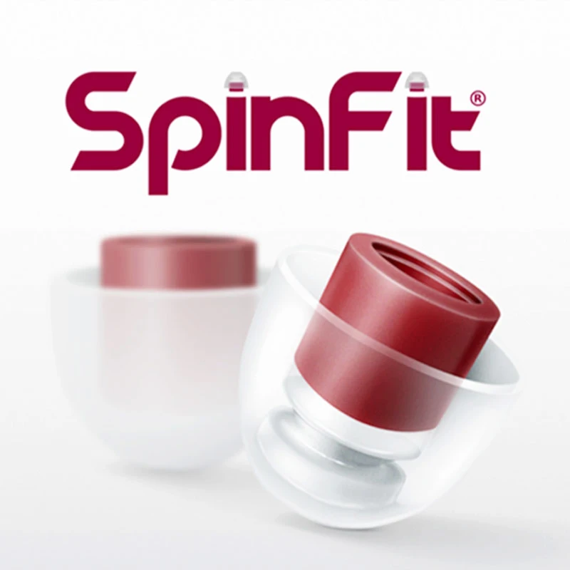 Fones de ouvido originais spinfit cp100 in-ear patenteado silicone eartip 2 par