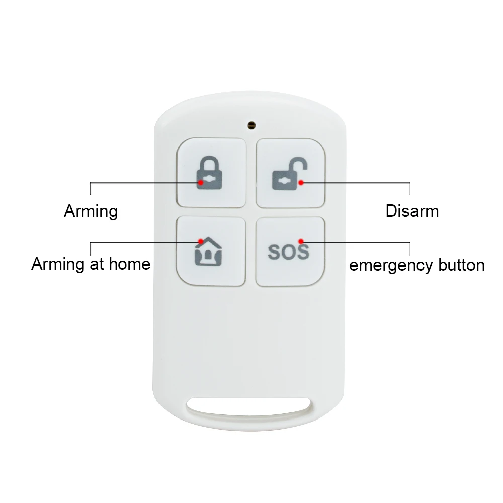 Wireless Remote Control High-Performance Portable 4 Buttons Keychain For WIFI GSM Home Security Alarm System 433MHz