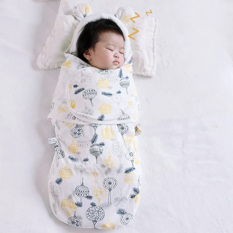 Bebê saco de dormir swaddling envolve algodão pele-amigável primavera verão recém-nascido dormir colcha bebê anti-choque envolve produtos para bebê