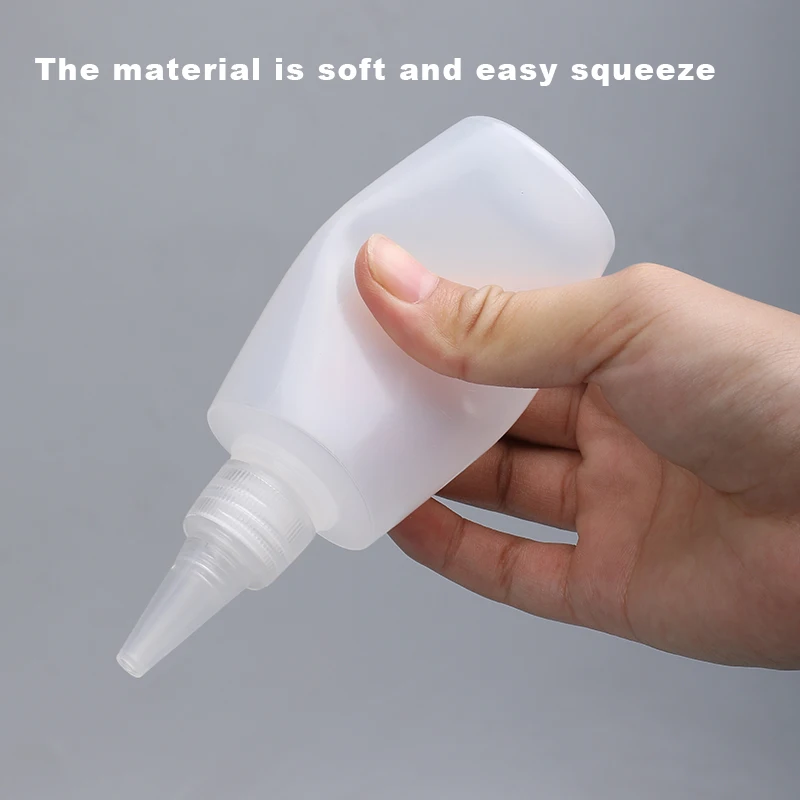 100ML soft Squeezable Glue Bottle Empty HDPE small sample bottles Translucent pigment Storage Container 50Pcs