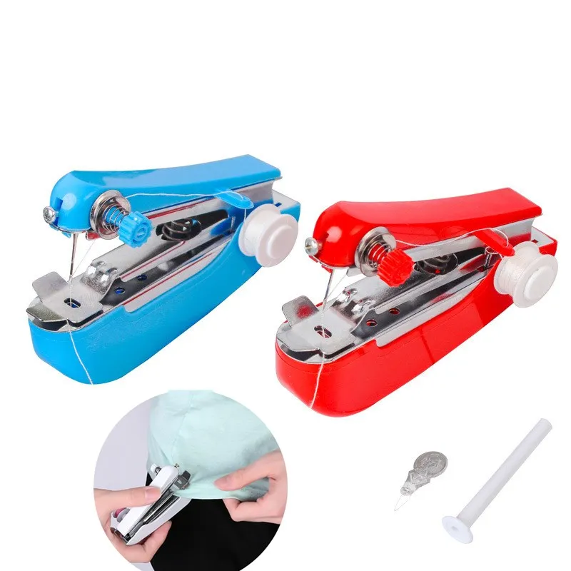 

1pcs portable mini sewing machine manual Cordless fast overlock Needlework handheld Handwork Tools Sewing Accessories