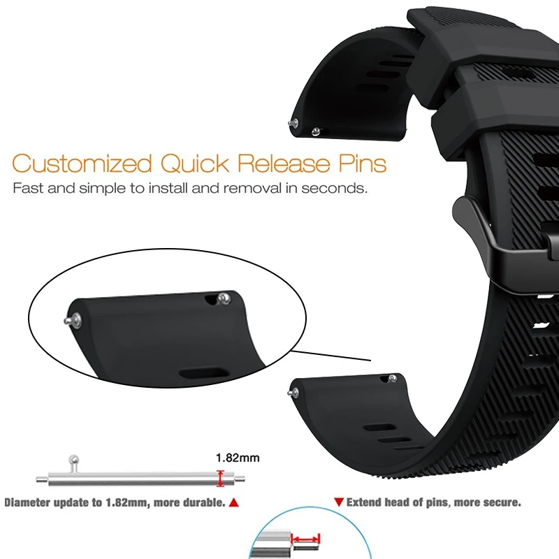 For Oneplus Watch 22mm Silicone Strap Smartwatch Replacement Band Quick Release Stripes Textures Patterned Bracelet Accessories