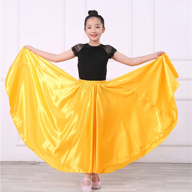 Children Flamengo Spain Dance Costume Kids 360 Degree 10colors Flamenco Dress for Girl Gypsy Belly Skirts Bullfighting