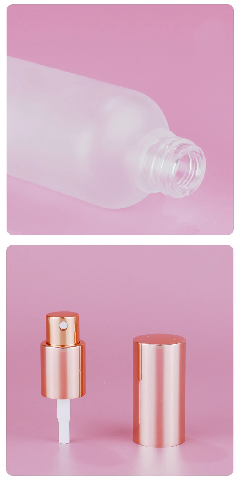 Tragbare Wasser Reise Spray Parfüm Flasche Glas Klar/Rosepink/Matt Sprayer Kosmetische Behälter Hautpflege Nachfüllbar – Detail 2