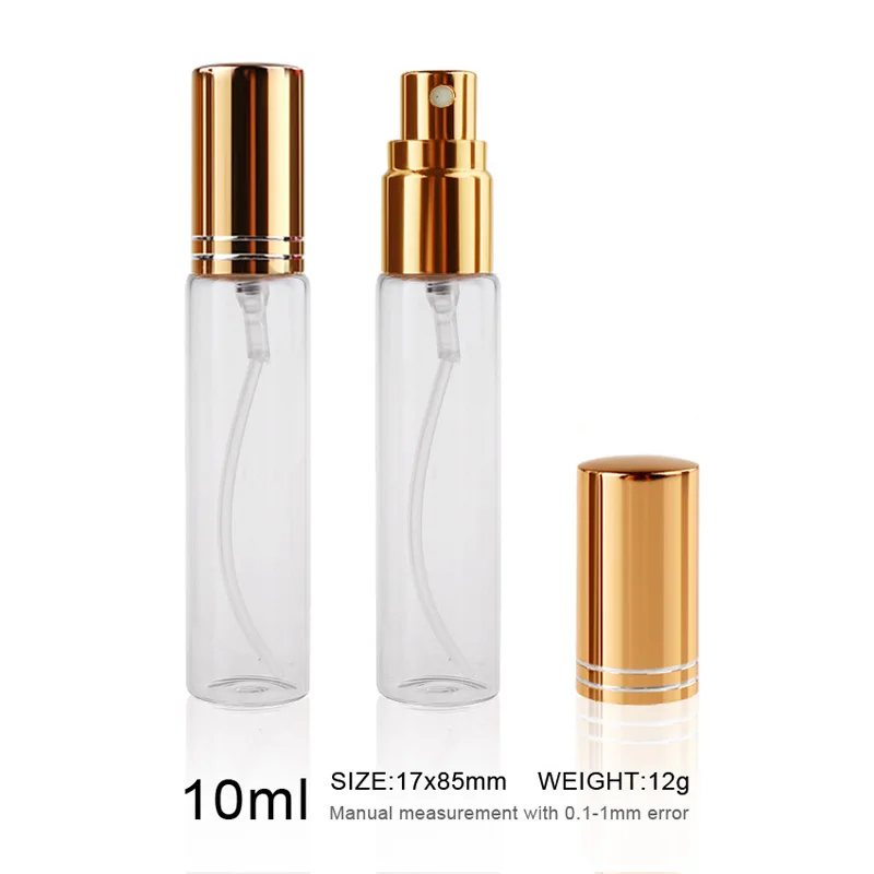 100PCS/Lot 10ml Portable Sample Refillable Perfume Bottle Empty Mini Spray Bottle Perfume Bottles Atomizer Container for Travel