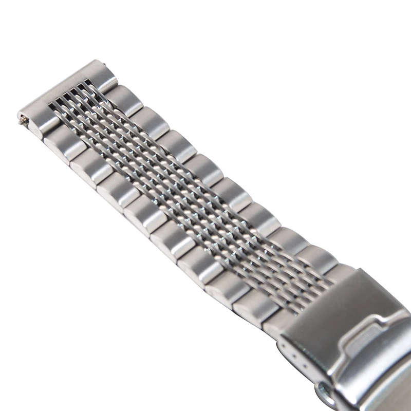 Luxury 18/22/20mm  Solid Link Stainless Steel Watch Band  Folding Clasp Safety Watches Strap Bracelet Replacement