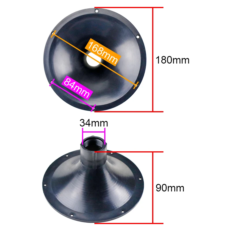 34 Core Profession Horn Adapter 180mm Tweeter Horn Head Plastic Material Audio Speaker Accessories Diy 2PCS