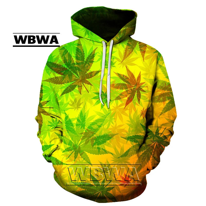 3D Print weed hoodies tops pullover Men/Women Hooded Sweatshirts Casual green weed leaf Hoodie weed 3d hoodies jacket homme