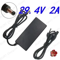 29.4V 2A 충전기 24V 25.2V 25.9V 29.4V 7S 리튬 배터리 29.4V 충전기 전자 자전거 충전기 DC 5.5*2.1 MM 미국/EU/UK/AU 플러그