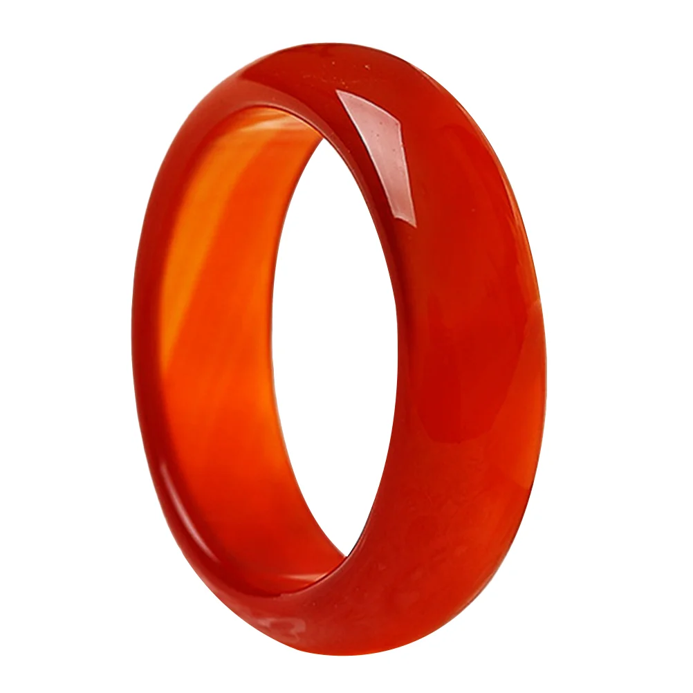 Red Carnelian Crystal Ring and Women Fashion Agate Ring Band Jewelry Plain for Natural Girls Ring