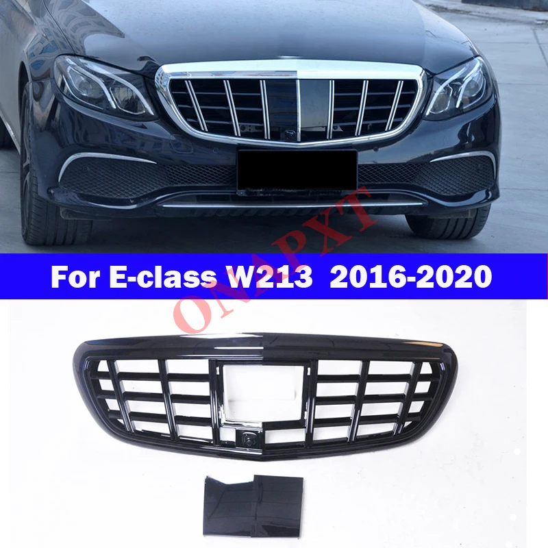 Car Styling Center Grill For Mercedes-Benz E-class 2016-2020 W213 For Maybach Style ABS Front Bumper Vertical Bar Middle Grill