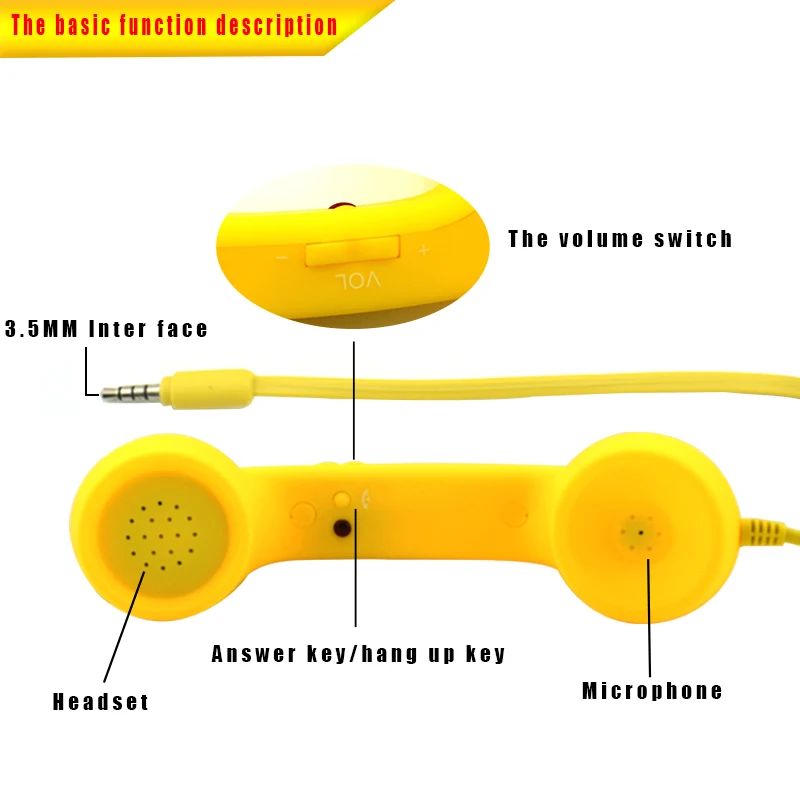 データフロッグワイヤー/ワイヤレスBluetooth互換電話ハンドセットレトロマイクスピーカーフォンコールレシーバーforiPhone/Android