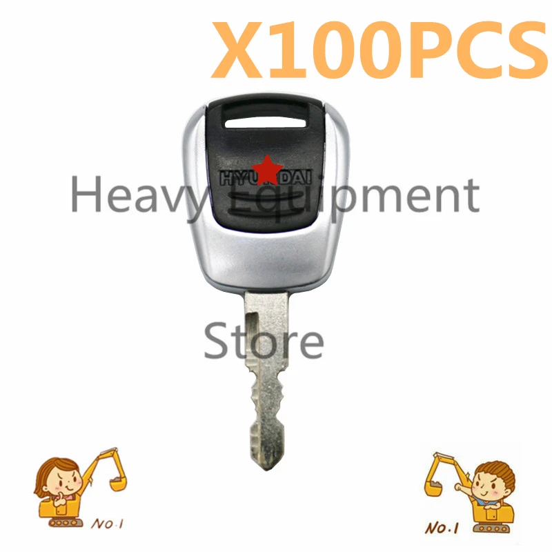 

100X key For Hyundai Excavator Heavy Equipment Ignition Key - New Style 21Q4-00090 many newer -9 series equipment models