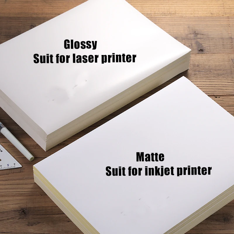 20 50 Sheets A4 White Self Adhesive Sticker Label Matte Glossy Surface Paper Sheet for Laser Inkjet Printer Copier Craft Paper