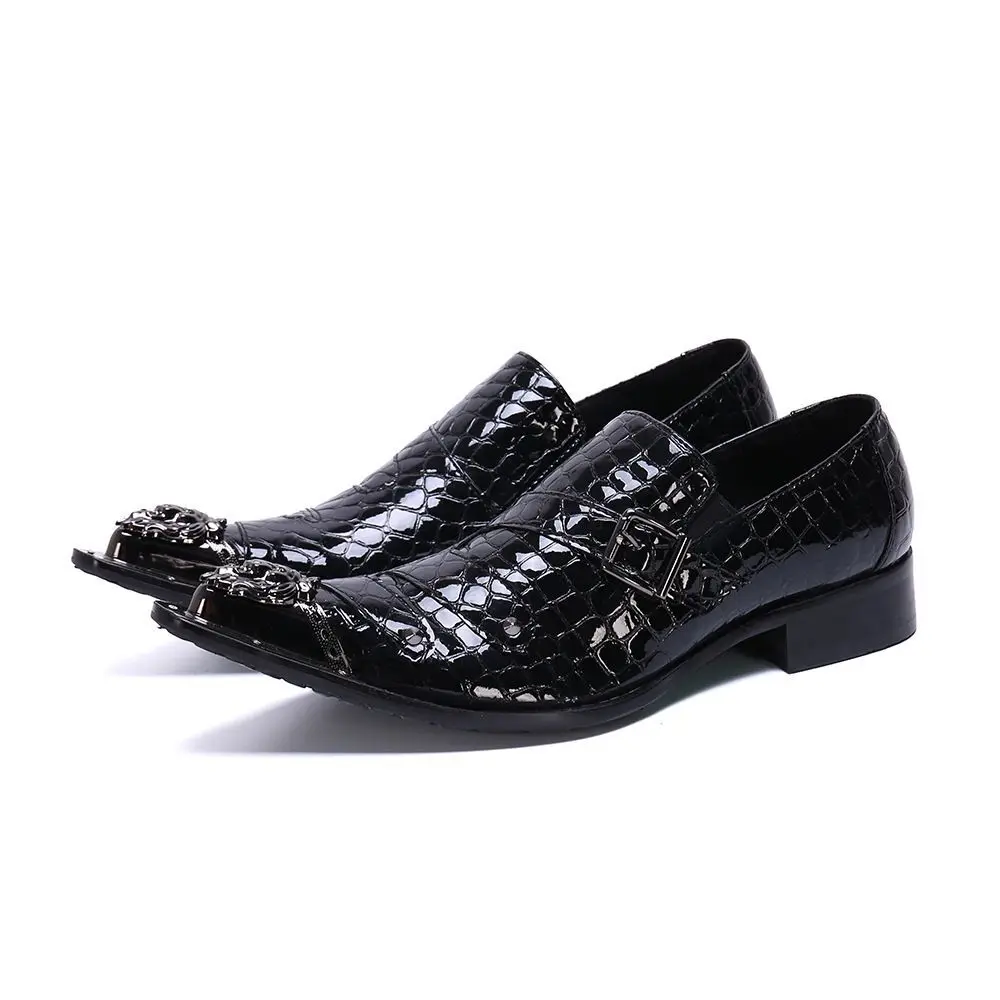 

italian crocodile black genuine leather steel toe oxford shoes for men wedding dress coiffeur gentleman male sapato masculino