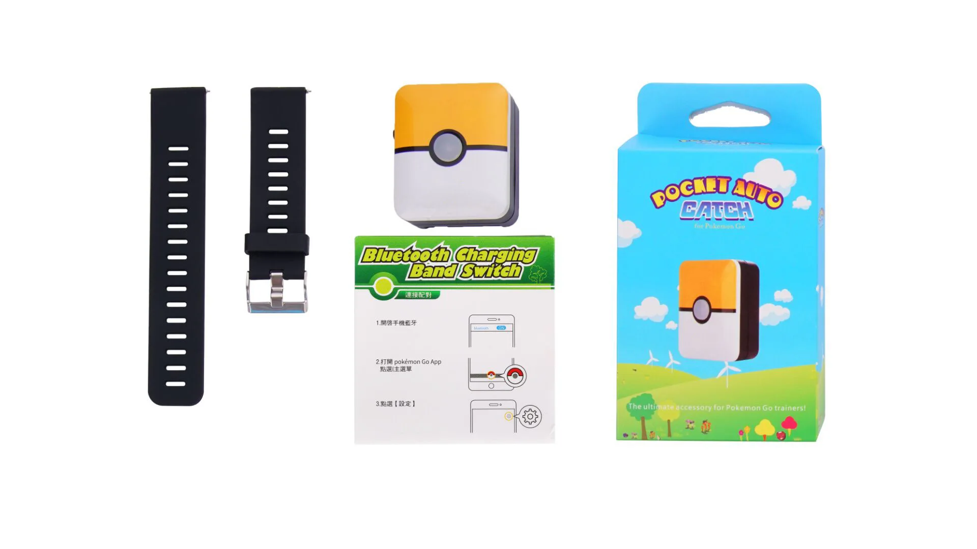 سوار التقاط تلقائي لبوكيمون جو بلس سوار معصم مربع قابل لإعادة الشحن بتقنية البلوتوث لنظام Android IOS