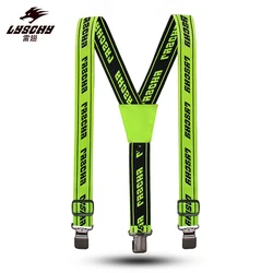 LYSCHY-Universal Heavy Duty Calças Suspender, elástico, ajustável, Y Correias traseiras, Corrida de Motocicleta, Equitação