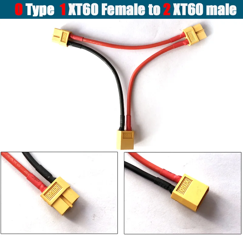 XT60 XT90 T EC5 EC2 TRX JST Plug Parallel Battery Connector Cable Extension Y /O Splitter Plug Adapter AWG Wire for RC FPV parts