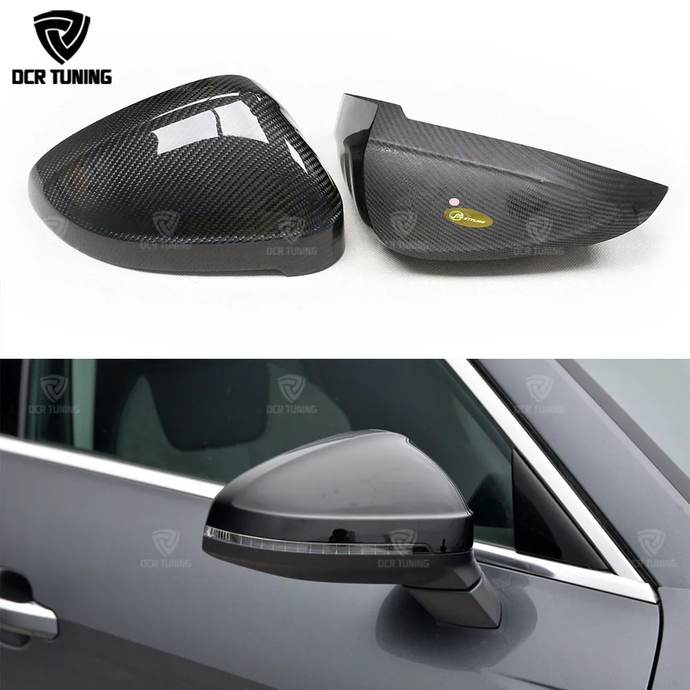 

Carbon Fiber Rear View Mirror Cover For Audi B9 A4 S4 A5 S5 2016 - UP Carbon Mirror side Caps Replacement Style Dry Carbon Caps