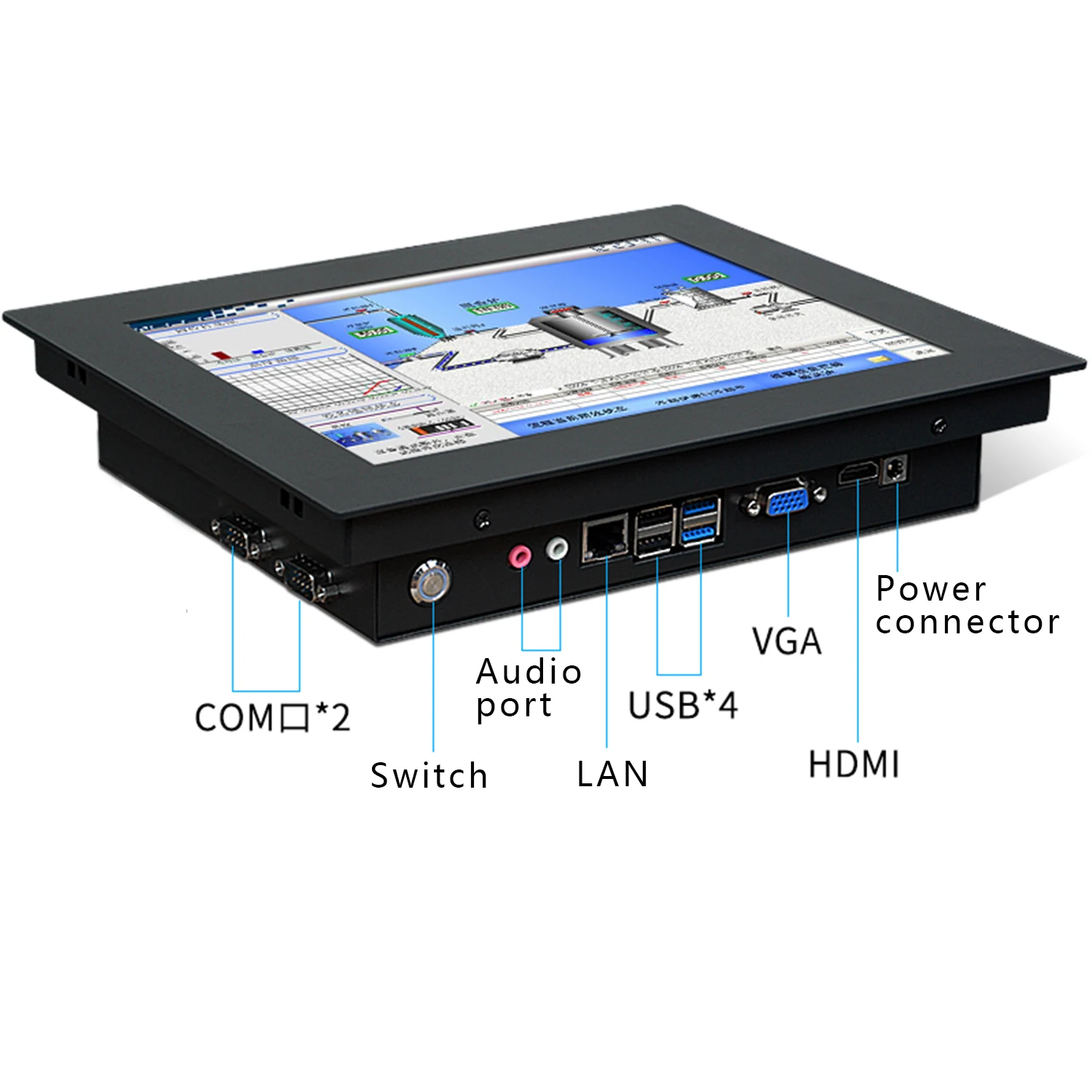 

14 Inch Embedded Industrial Mini Tablet PC Panel Computer All-in-one PC with Resistive Touch Screen Built-in WiFi 1366*768