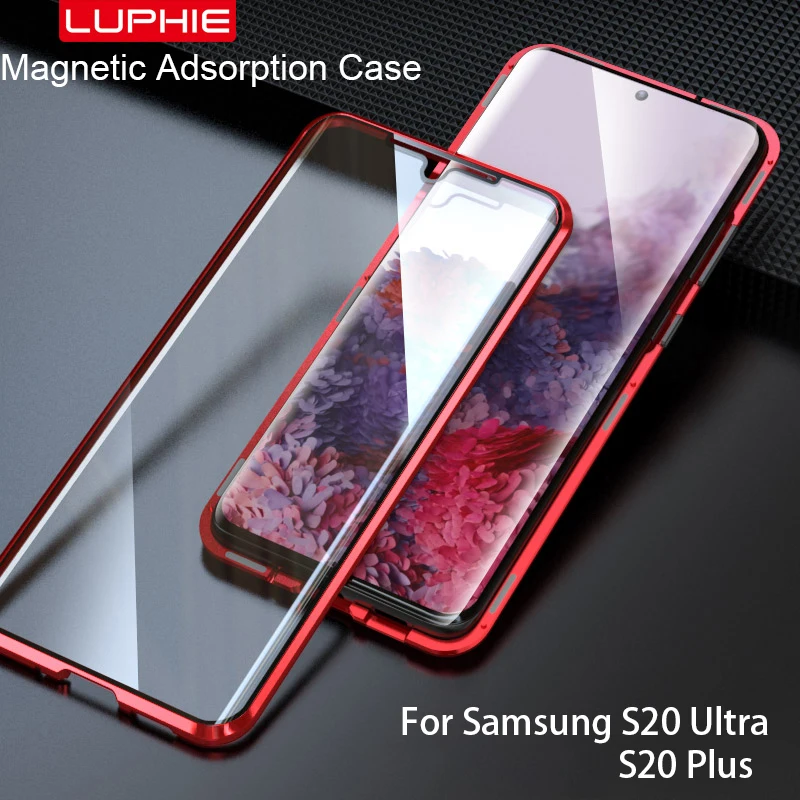 Magnetic Clear Glass Cover For Samsung Galaxy S22 Ultra S21 Plus A54 A52 A53 S10 S8 S9 Note 20 A72 S20 S23 Fe Phone Case Funda