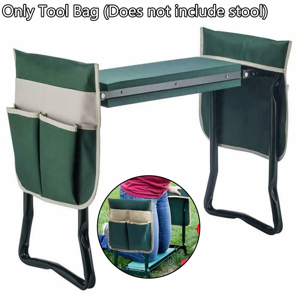 Portable Multiple Pockets Tool Bag Polyester Fabric Kneeler Organization Storage Bag For Garden Tools Seeds Fertilizers 31*31cm