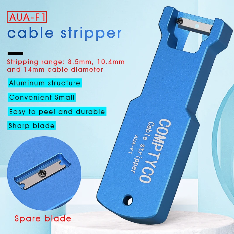 Pelacables de fibra óptica de AUA-F1, cortadora de envoltura de Cable de 8,5mm, 10,4mm y 14mm, herramientas de corte de chaqueta de Cable