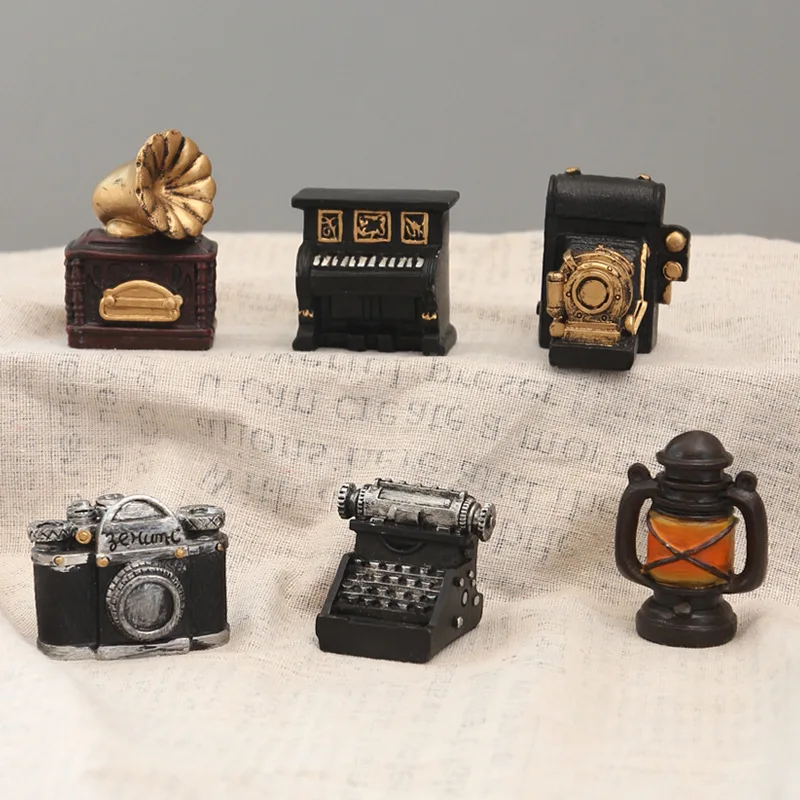 Accesorios de fotografía Retro, decoraciones de resina, accesorios para Sesión de bebé, Mini fonógrafo, Piano, cámara, adorno de fondo para foto de
