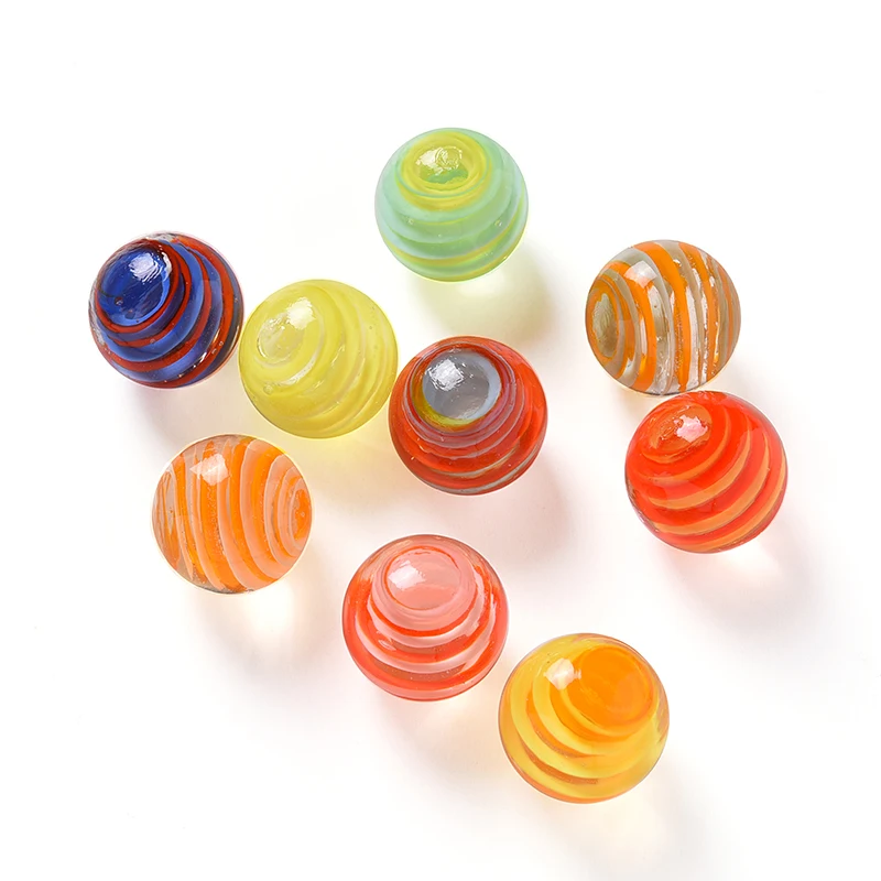 9PCS/Set 16MM Glass Ball Cream Console Game Pinball Small Marbles Pat Toys Parent- Child Beads Bouncing Ball