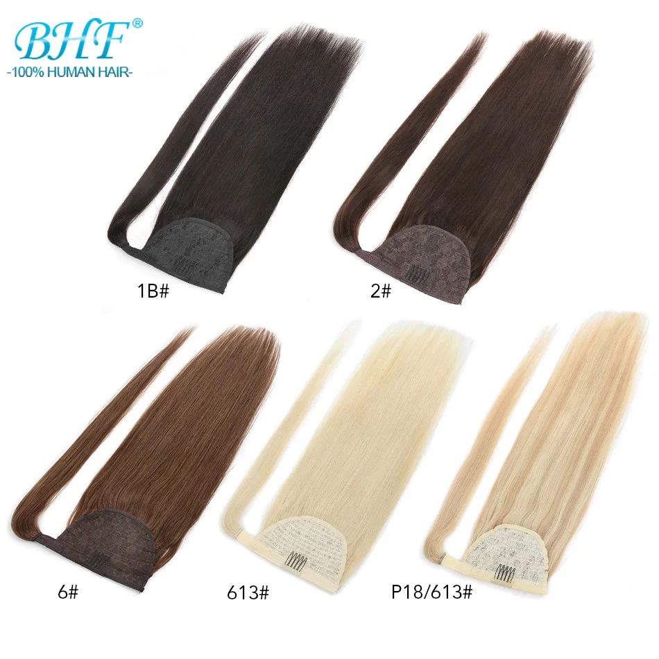 BHF Ponytail Human Hair Remy Straight European Ponytail  display picture 1