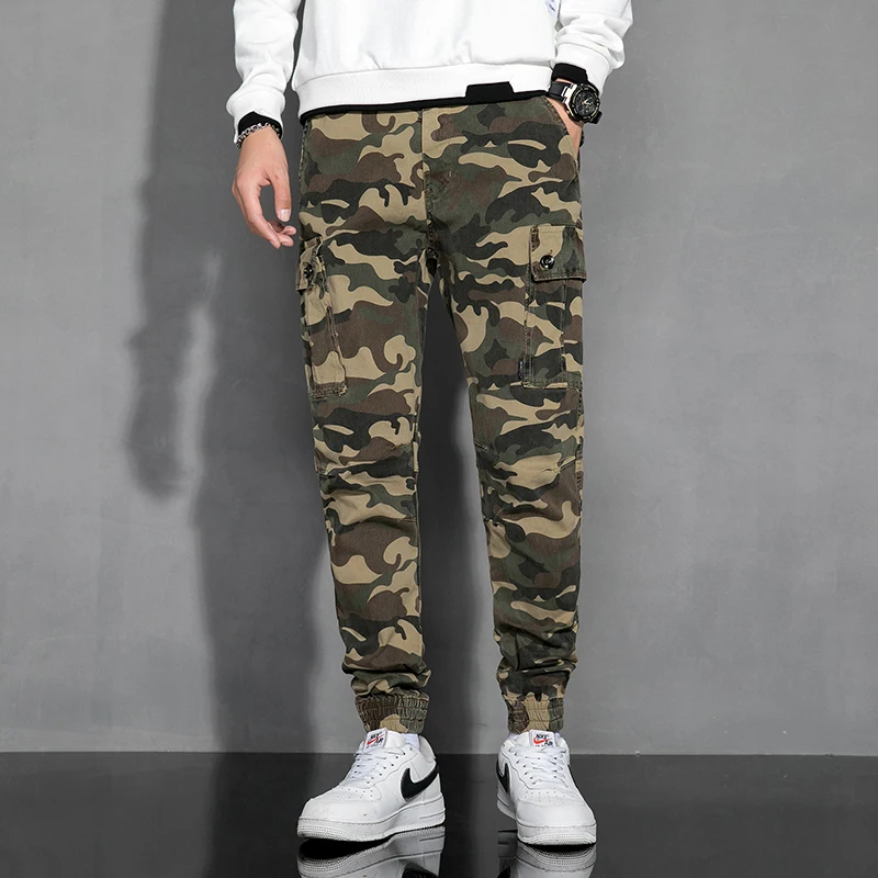 

Men's Camouflage Overalls 2020 New Cotton Comfortable Multi-pocket Boys Cargo Pants Super Fit High Quality Hot Selling 9011